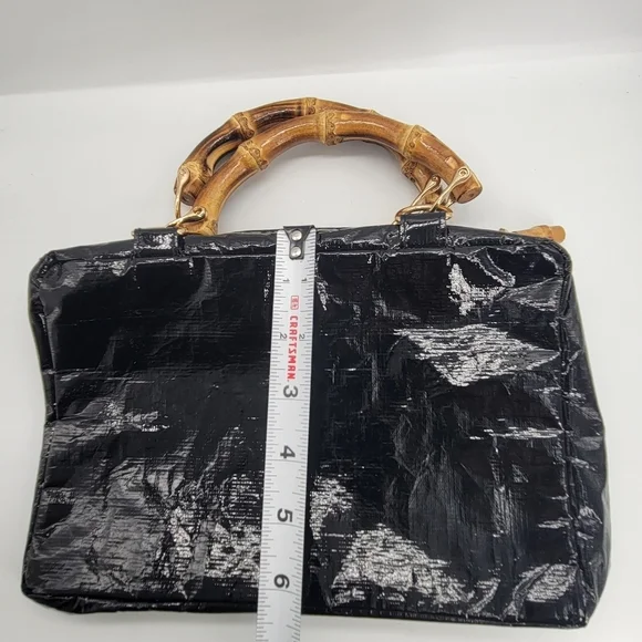 Bourbon and Bamboo The Perfect Bag Small Black Clutch Zipper Gold Hardware - Picture 11 of 12